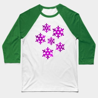 Watercolor Snowflakes (Purple) Baseball T-Shirt